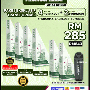 PAKEJ TRANSFORMASI (4 KOTAK FORMACUT + FREE 2 KOTAK + FREE TUMBLR)